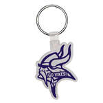 Customized Stock Keychains - Viking Head Soft Plastic Custom Key Chain 2-1/8"
