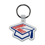 Business Stock Keychains - Graduation Cap Soft Plastic Custom Key Chain 2-1/4"