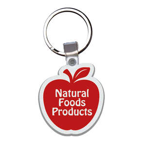 Custom Promotional Apple Soft Plastic Custom Key Chain 2"