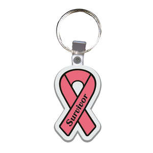 Custom Promotional Ribbon Soft Plastic Custom Key Chain 2-1/4"