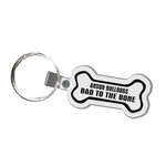 Imprinted Stock Keychains - Bone Soft Plastic Custom Key Chain 2-1/4"