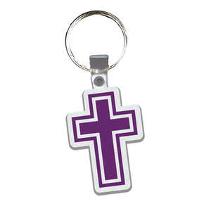 Custom Promotional Cross Soft Plastic Custom Key Chain 2-1/4"