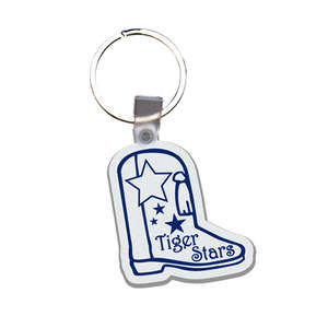 Custom Promotional Boot Soft Plastic Custom Key Chain 2"