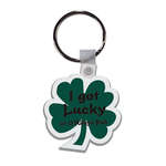 Logo Stock Keychains - Four Leaf Clover Soft Plastic Custom Key Chain 2"