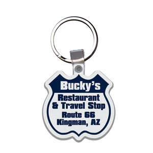 Custom Promotional Route Sign Soft Plastic Custom Key Chain 2"