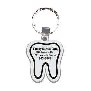 Custom Promotional Tooth Soft Plastic Custom Key Chain 2"