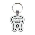 Business Stock Keychains - Tooth Soft Plastic Custom Key Chain 2"