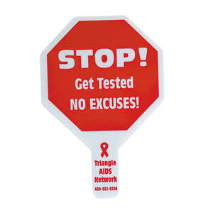 Custom Promotional Stop Sign Plastic Hand Fan