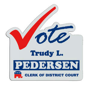 Custom Promotional Vote Badge 3-1/2"x2-1/2"