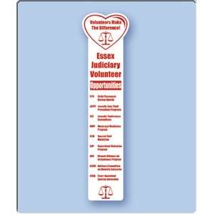 Custom Promotional Heart Bookmark - 2" x 8" (Unlaminated)