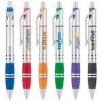 Imprinted Grip Pens - 2-Tone Metallic Ballpoint Pen