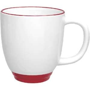 White Heartland Bistro Mug with Color Trim - 14oz