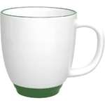 Customized Coffee Mugs - White Heartland Bistro Mug with Color Trim - 14oz