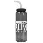 The Guzzler 32 oz. Transparent Color Bottle - Straw Lid