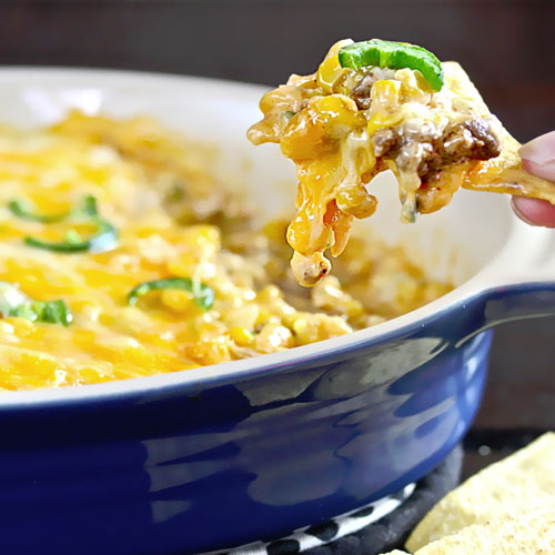 Cheesy Beefy Taco Dip