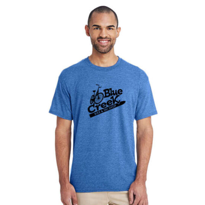 Man wearing custom t-shirt with imprint