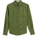 Port Authority Ladies Long Sleeve Easy Care Shirt - Dark/All Green, Clover