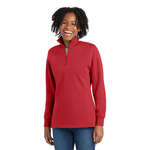 Sport-Tek Ladies Quarter-Zip Sweatshirt - Dark/All Red, True