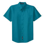 Teal Green Port Authority Short Sleeve Easy Care Shirt - Dark/All Teal Green