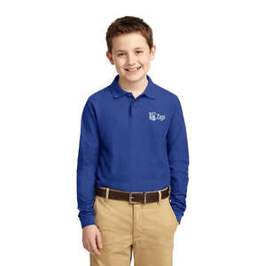 Polo Shirts - Port Authority Youth Long Sleeve Dark Silk Touch Sport Shirt