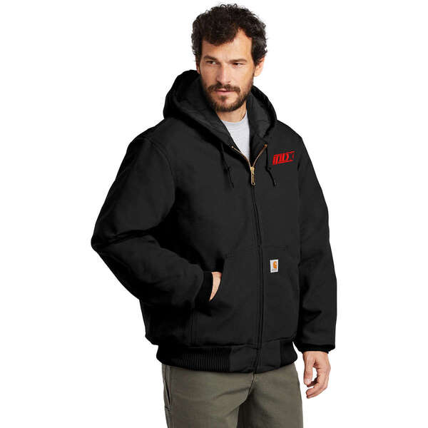 Carhartt ブラックジャケット XL Tall Carhartt Tall Quilted-Flannel-Lined Duck Active Jac