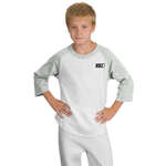Sport-Tek Youth Colorblock Raglan Jersey - Heather White/Gray, Heather