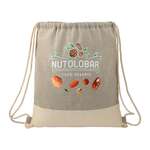 Split Recycled Cotton Drawstring Bag Natural/Gray