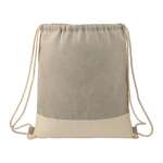 Split Recycled Cotton Drawstring Bag Natural/Gray