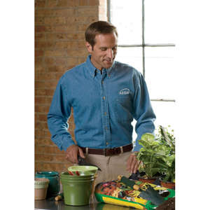 Dress Shirts - Harriton Mens Denim Shirt - Dark/All