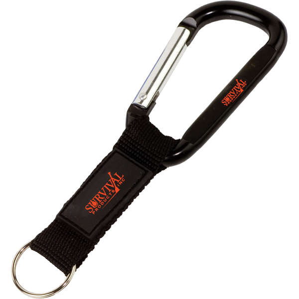Custom Key Tag Carabiner With Strap and Raised Rubber Patch