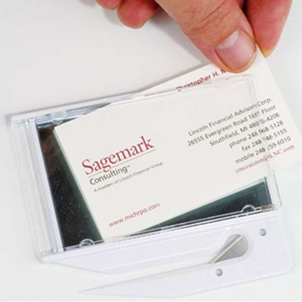 Business Card Letter Opener with Mirror Deluxe