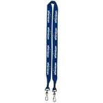 3/4" Knitted Cotton Double Swivel Hook Lanyard Blue, Navy