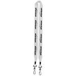 3/4" Knitted Cotton Double Swivel Hook Lanyard White