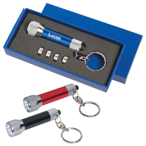 Aluminum Flashlight Key Chain, Customization Options Deluxe