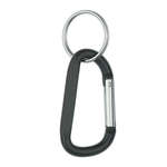 6mm Carabiner with Split Ring Black