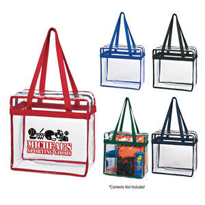 Bags - Clear Tote With Zipper - Silk Screen