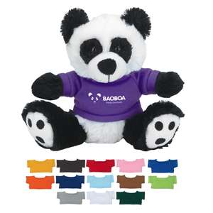 Custom Promotional 6" Plush Big Paw Panda with Shirt