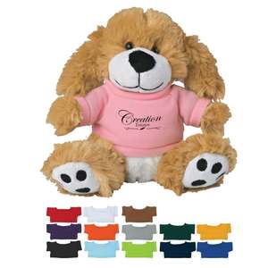 Custom Promotional 6" Plush Big Paw Dog with Shirt