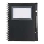 Black 5.5" x 7" Star Spiral Notebook w/Pen Black