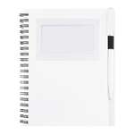 White 5.5" x 7" Star Spiral Notebook w/Pen White