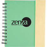 6.5" x 7" Lock-it Spiral Notebook w/Pen Green