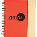 6.5" x 7" Lock-it Spiral Notebook w/Pen Red