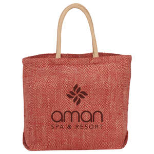 Bags - Herringbone Jute Tote