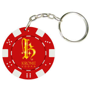 Unique Keychains - Clay Poker Chip Keychain - 1 Side