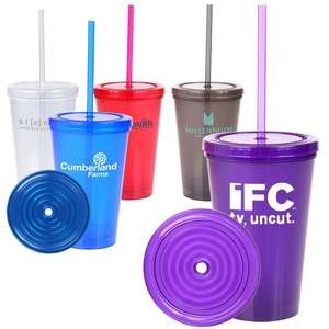 Tumbler Cups - 16 oz. Double Wall Bio-D Plastic Tumbler