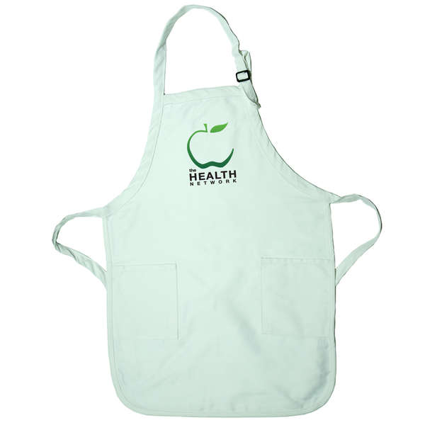Gourmet Apron with Pockets Natural and White, Customization Options