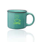 13 oz Ceramic Camp Mug - Dark Colors Green, Mint