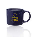 13 oz Ceramic Camp Mug - Dark Colors Blue