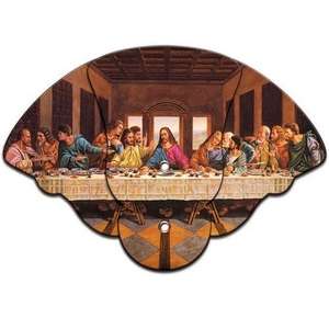 Custom Promotional Last Supper Religious Stock Expandable Fan
