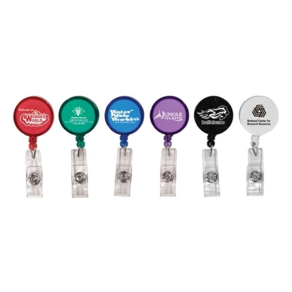 Custom Round Retractable Badge Holder with Alligator Clip | Deluxe.com